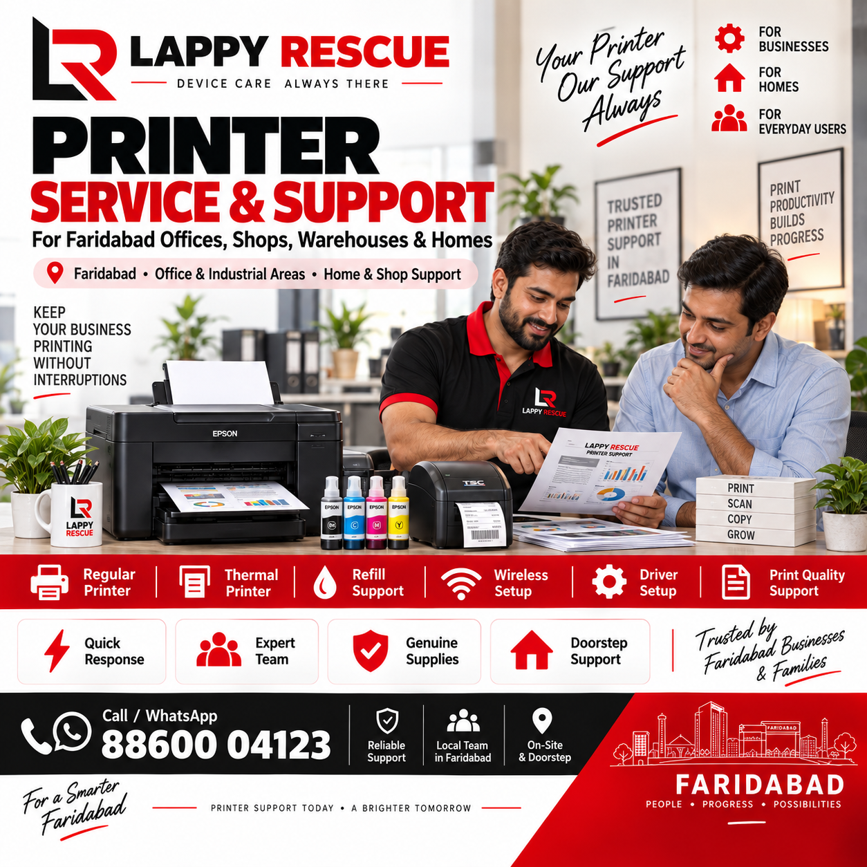 Printer service and support in Faridabad