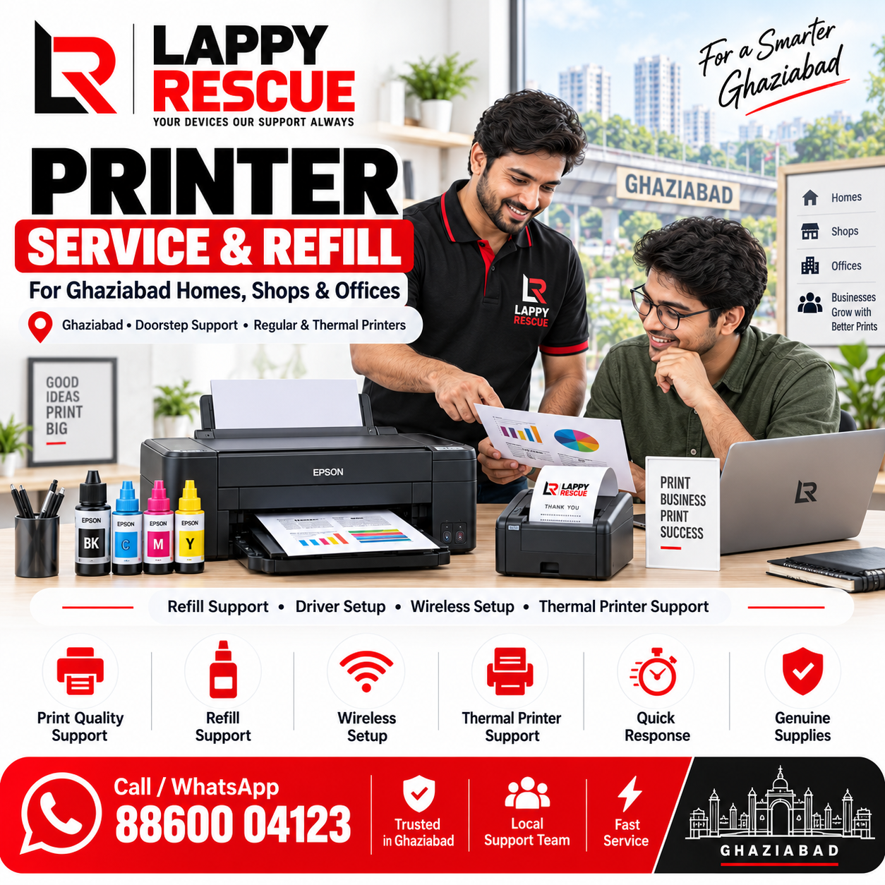 Printer service and refill in Ghaziabad
