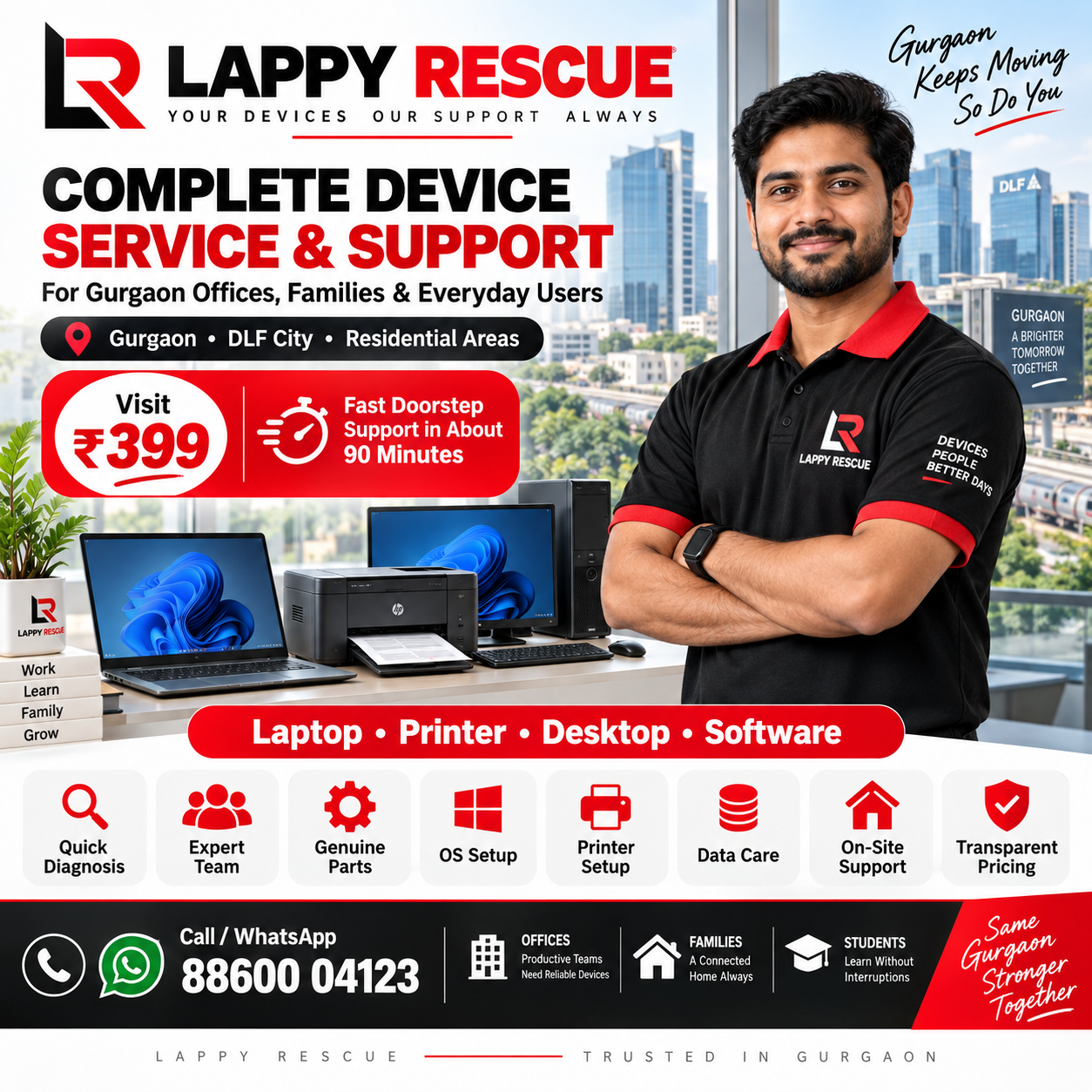Complete device service and support in Gurgaon