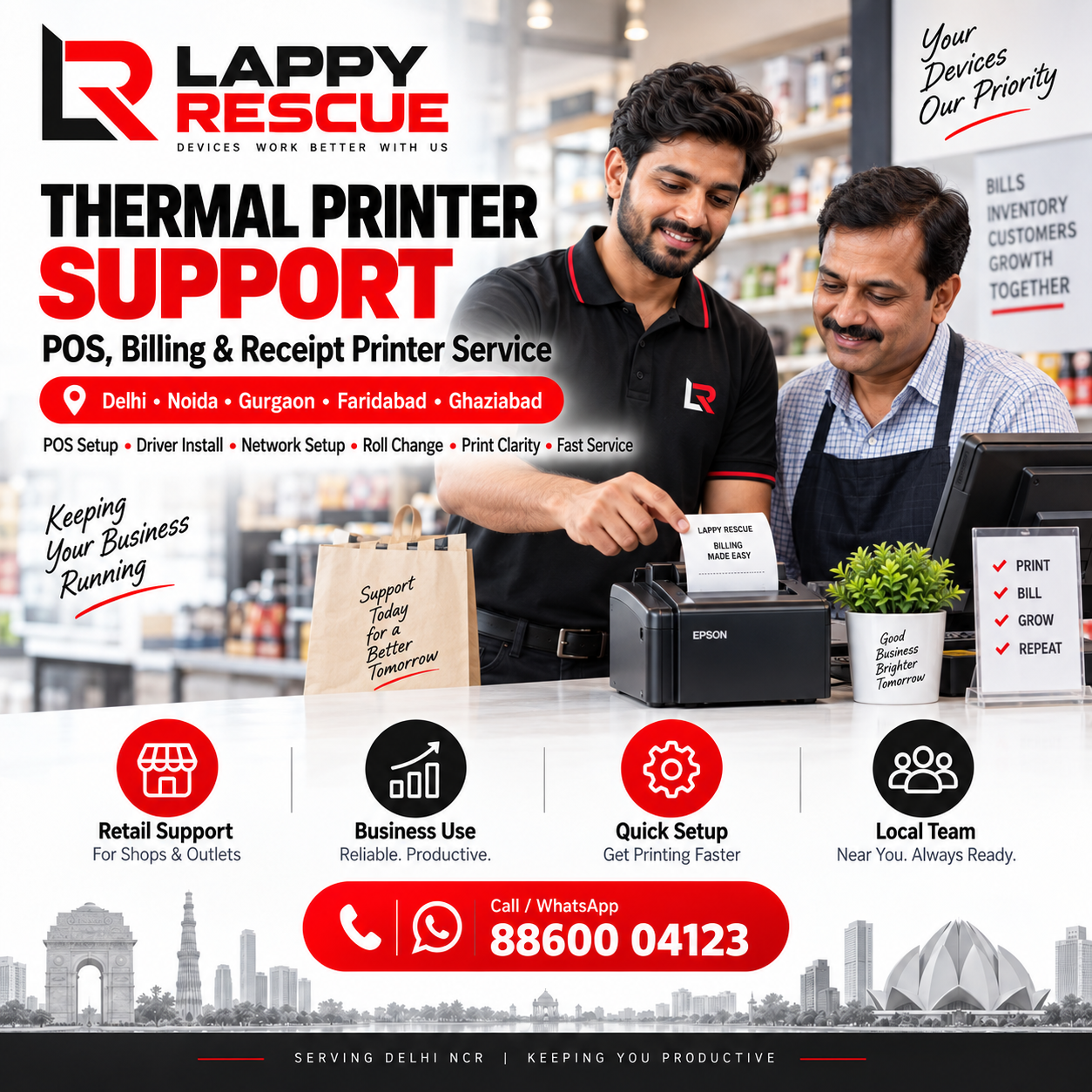 Thermal printer and POS support across Delhi NCR