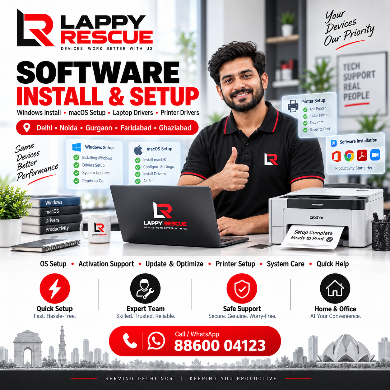 Software installation and setup across Delhi NCR