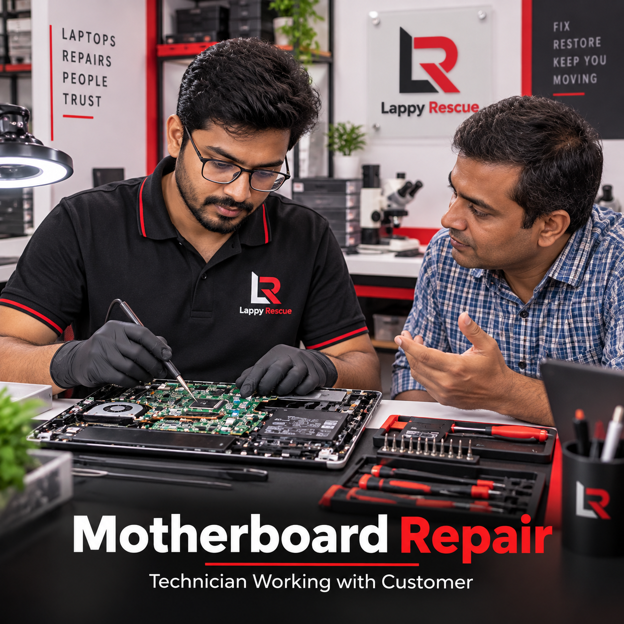 Laptop motherboard repair